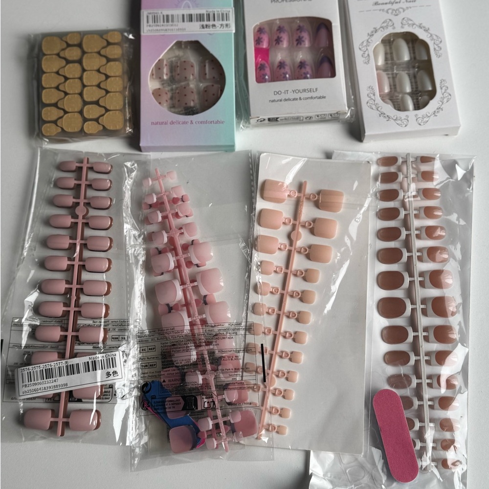 Assorted Pink and Nude Press-On Nails